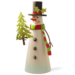 12 White Wire Snowman Holding Tree
