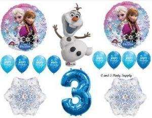 Frozen Blue 3rd Disney Movie Birthday Party Balloons Decorations Supplies