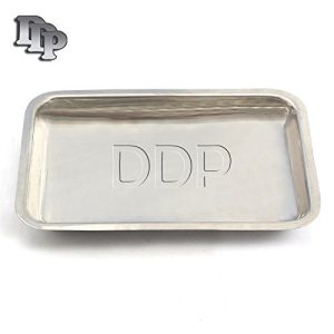 Ddp Storage Organizer Valet Tray For Watches, Eyeglasses, Cologne - Polished Stainless Steel