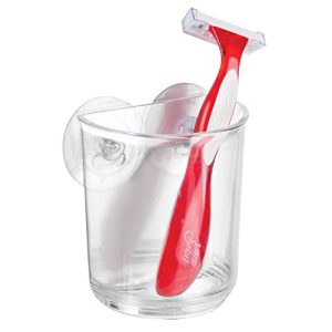 InterDesign Bathroom Suction Cup for Brush, Toothbrush, Razor - Clear