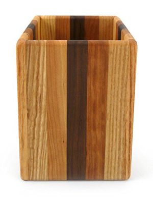 American Made Mixed Wood Utensil Holder Crock, Single Size