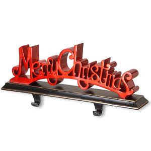 18 Polyresin MerryChristmas Red Decor includes Base& Hooks