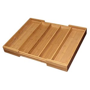 Totally Bamboo Expandable 5-Compartment Drawer Organizer, Expands from 13 to 22-3/4 Wide