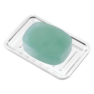 InterDesign Royal Plastic Rectangular Soap Saver, Bar Holder Tray for Bathroom Counter, Shower, Kitchen, 3.5 x 5.25, Clear