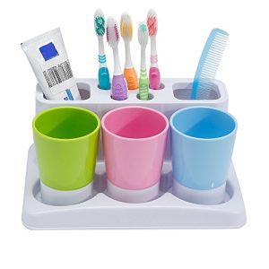 Eslite Toothbrush Toothpaste Holder Stand for Bathroom Storage Organizer