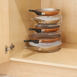InterDesign Classico Kitchen Cabinet Storage Organizer for Skillets, Pans - Vertical, Chrome