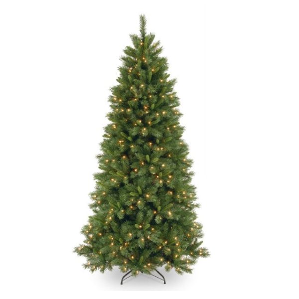 7 1/2' Lehigh Valley Pine Slim Hinged Tree with 450 Low Voltage Dual LED Lights with 9 Function Footswitch