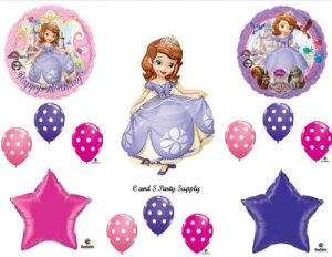 SOFIA THE FIRST Happy Birthday PARTY Balloons Decorations Supplies Disney POLKA DOTS