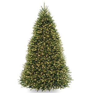 10' Dunhill Fir Hinged Tree with 1200 Low Voltage Dual LED Lights with 9 Function Footswitch