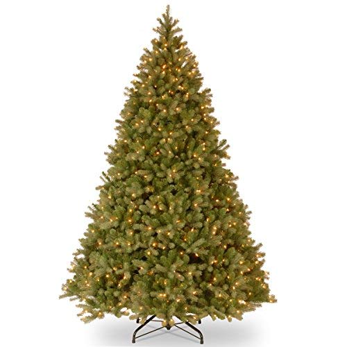 10' Feel-Real Downswept Douglas Hinged Tree with 1200 Clear Lights