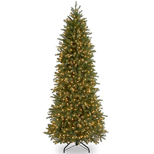 10' Feel Real Jersey Fraser Fir Pencil Slim Tree with 850 Clear Lights