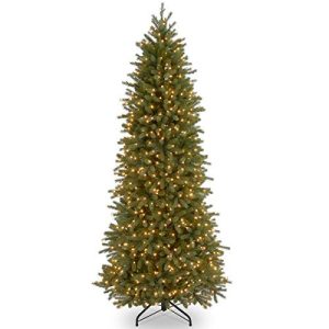 12' Feel Real Jersey Fraser Fir Pencil Slim Tree with 900 Clear Lights