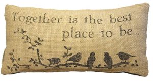 Small Burlap Together Country Pillow