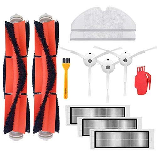 Accessory Kit for Xiaomi Mi Robot Xiaomi mijia roborock s50 s51 roborock 2 Vacuum Cleaner Replacement Parts Pack of Main Brush,Hepa Filter,Side Brush,Cleaning Tool and Mop Cloth