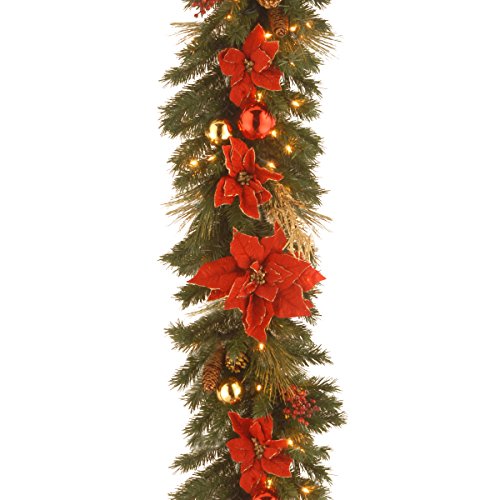 9' x 12 Decorative Collection Home Spun Garland with 100 Clear Lights