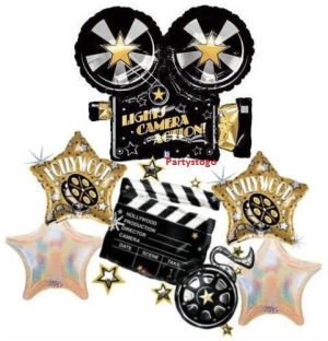 Hollywood Balloons Bouquet Decorations Movie Star Birthday Party Graduation