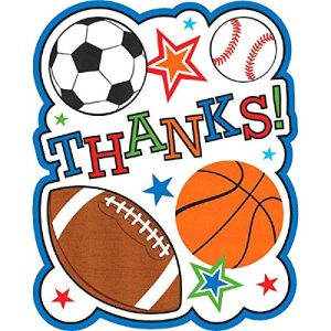 Postcard Thank You Cards | Superstar Ball Sports Collection | Party Accessory