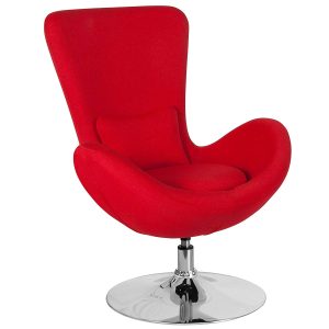 Flash Furniture Egg Series Red Fabric Side Reception Chair (pack of 2)