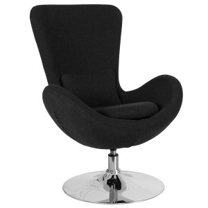 Flash Furniture Egg Series Black Fabric Side Reception Chair (pack of 2)