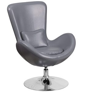 Flash Furniture Egg Series Gray Leather Side Reception Chair (pack of 2)