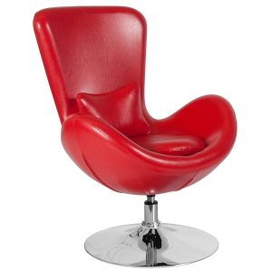 Flash Furniture Egg Series Red Leather Side Reception Chair (pack of 2)