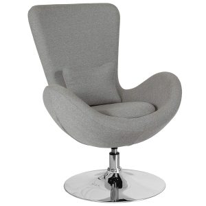 Flash Furniture Egg Series Light Gray Fabric Side Reception Chair (pack of 2)