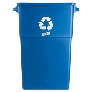 Genuine Joe Gjo57258 Recycling Rectangular Container, 28 Gallon Capacity, 22-1/2 Width X 30 Height X 11 Depth, Blue