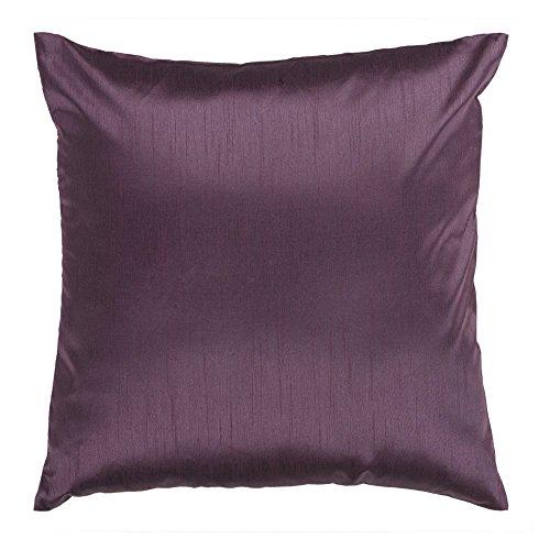 Surya Hh-039 Hand Crafted 100% Polyester Plum 18 X 18 Solid Decorative Pillow