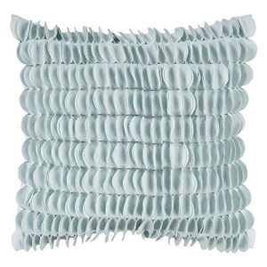 Surya Hh-084 Hand Crafted 100% Polyester Light Blue 22 X 22 Textural Decorative Pillow