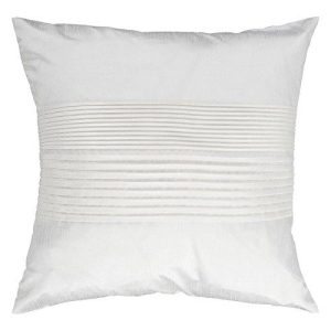 Surya Hh-017 Hand Crafted 100% Polyester White 18 X 18 Solid Decorative Pillow