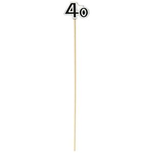 The Party Continuous 40Th Birthday Party Molded Candle On A Stick Decoration, Pack Of 6, Multi , 9 1/2 Wax, Stick