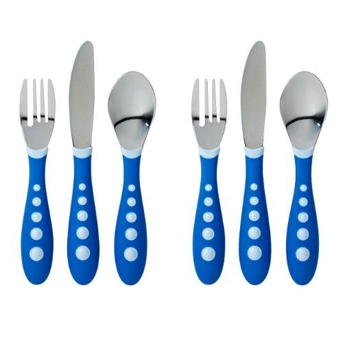 Gerber Stainless Steel Tip Kiddy Cutlery Set, 2 Sets - Blue