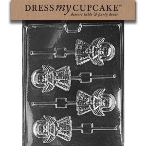 Dress My Cupcake Chocolate Candy Mold, Angel With Wings Lollipop, Christmas