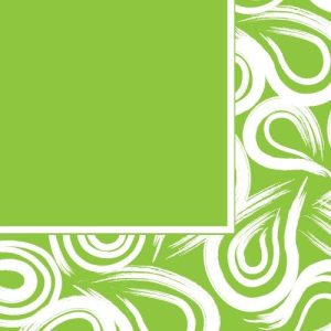 Creative Converting Coordinates Collection 16 Count Lunch Napkins, Fresh Lime Swirl