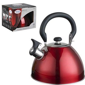 Aramco Tk2500r 2.5 L Red Whistling Tea Kettle, Medium, Copper