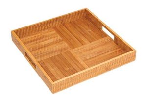 Lipper International 8866 Bamboo Square Serving Tray With Criss Cross Bottom