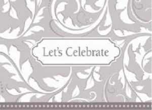 Silver Elegant Scroll Invitations With Save The Date Stickers Included 8/Pkg.