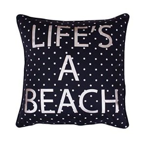 Thro By Marlo Lorenz Life's A Beach Foil Pillow, 18 X 18, Silver
