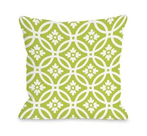 One Bella Casa Meredith Circles Throw Pillow W/Zipper By Obc, 18X 18, Lime/White