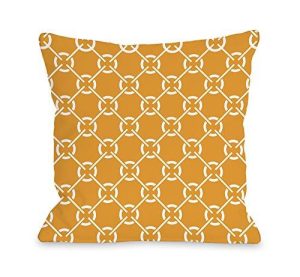 One Bella Casa Cecile Circles Throw Pillow W/Zipper By Obc, 18X 18, Orange