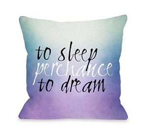 One Bella Casa Sleep Perchance Deam Throw Pillow W/Zipper By Obc, 18X 18, Blue/Purple/Ombre