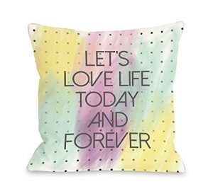 One Bella Casa Let's Love Life Dot Throw Pillow By Obc, 18X 18, Multi