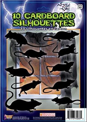 Forum Novelties 10 Piece Silhouette Shadow Rats, Black