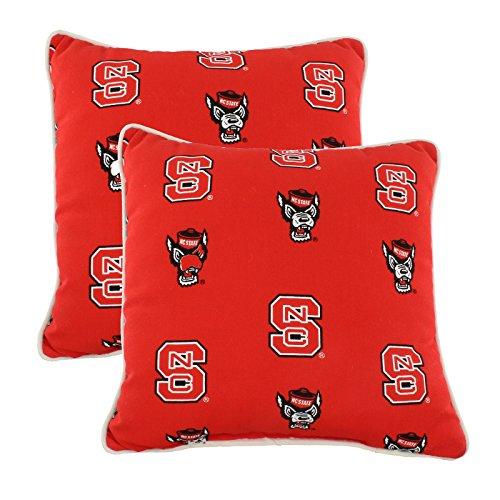 College Covers Ncsodppr North Carolina State Wolfpack Outdoor Decorative Pillow Pair, 16 X 16, Red