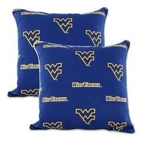 College Covers Wvaodppr West Virginia Mountaineers Outdoor Decorative Pillow Pair, 16 X 16, Blue