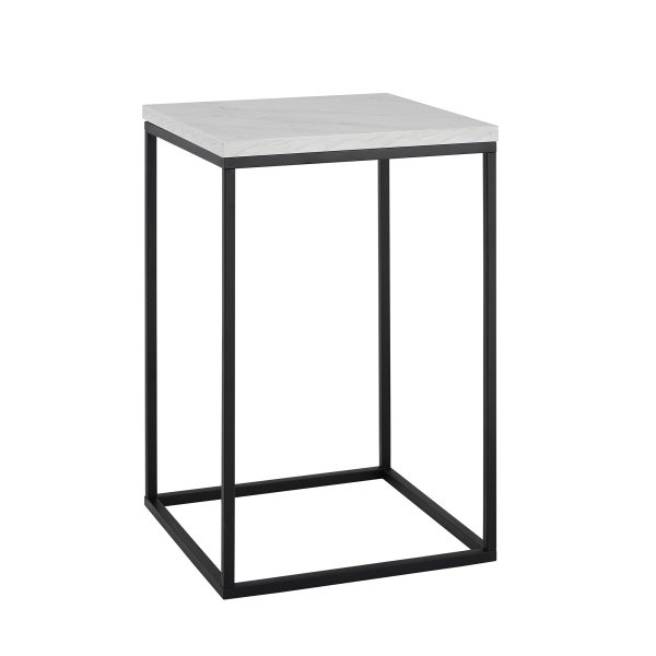 16 Open Box Side Table - White Marble