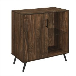 30 1-Door Wood Accent Cabinet TV Stand - Dark Walnut