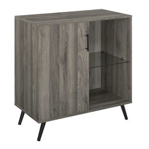 30 1-Door Wood Accent Cabinet TV Stand - Slate Grey