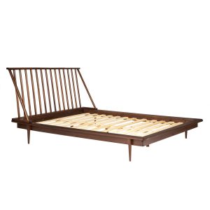 Modern Wood Queen Spindle Bed - Walnut