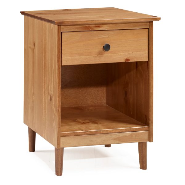 1-Drawer Solid Wood Dresser - Caramel